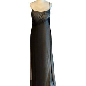 1980's Bob Mackie Grey & Black Bustier Top Chiffon Gown Size 4-6